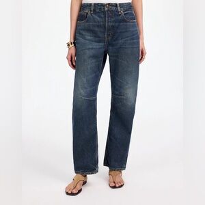 NEW Madewell Petite Darted Barrel Leg Jean Dark Wash Size 28P